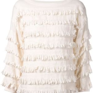 Ulla Johnson White Fringed Top
